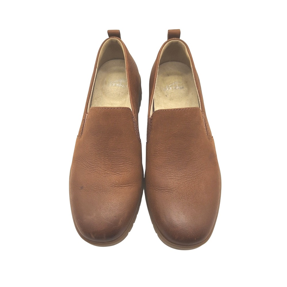 Dansko Fawna Tan Leather Slip On Loafers Shoes 9142370300 Womens Size 36 (5.5)